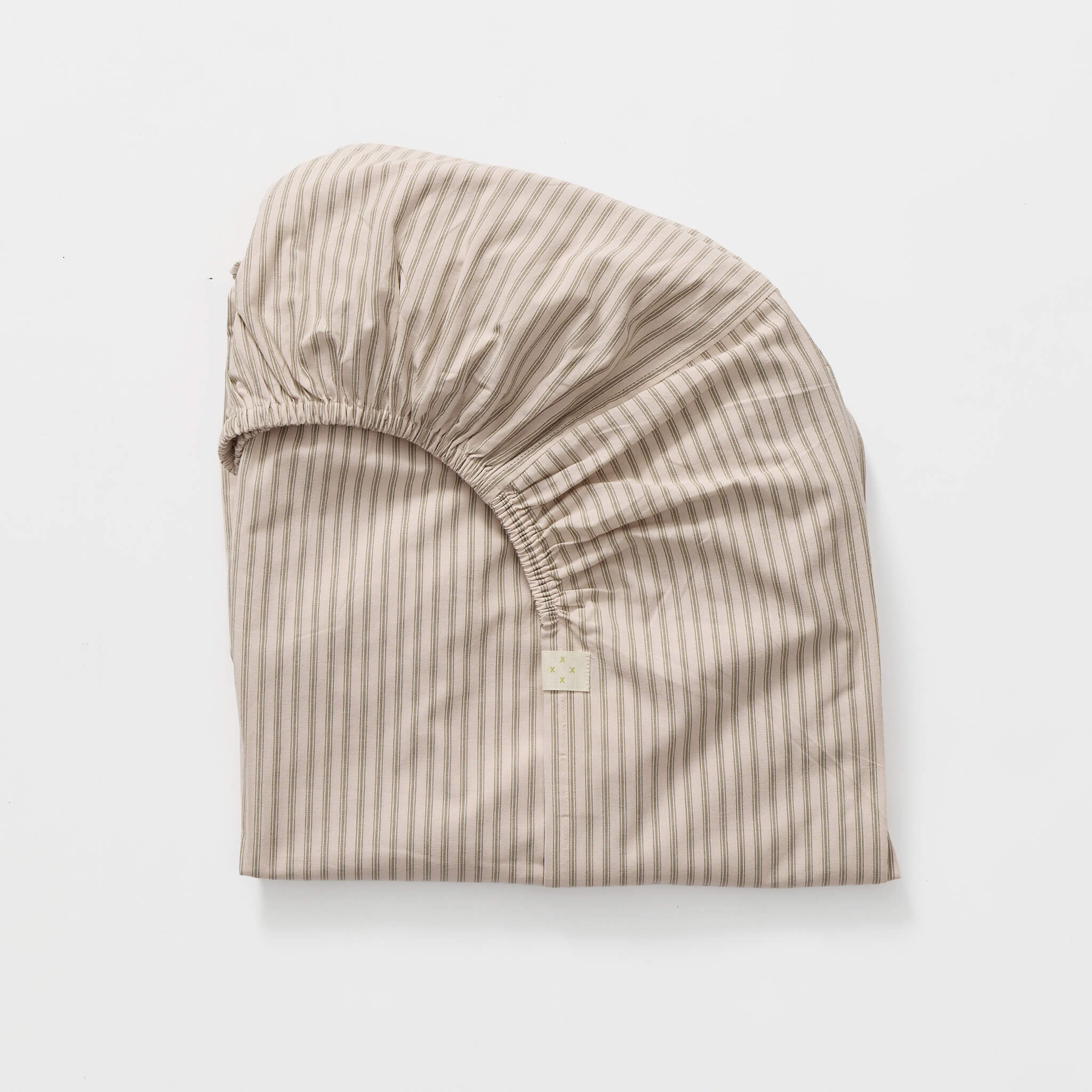 Ticking Stripe Pink/ French Grey Fitted Sheet