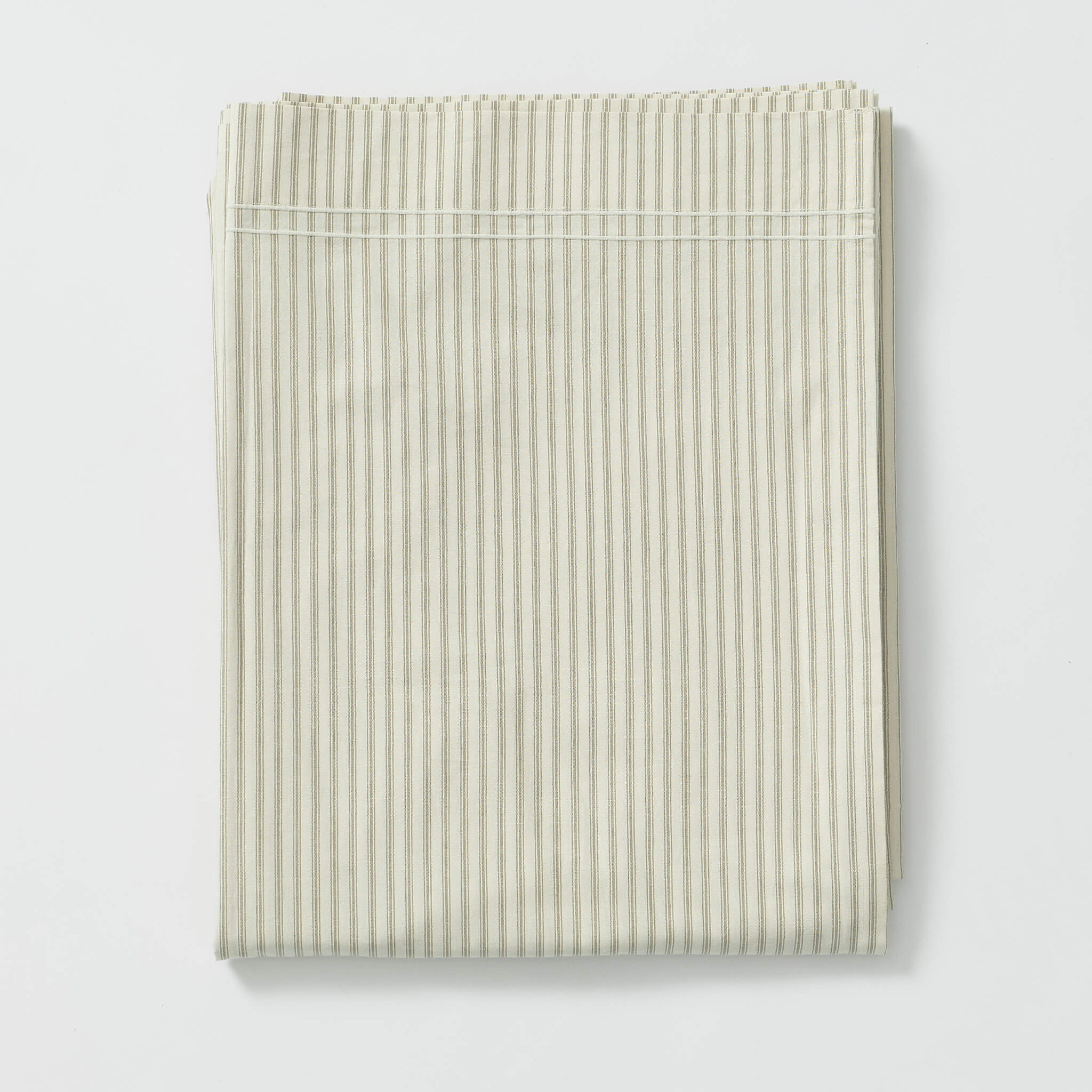 Ticking Stripe Ecru/ French Grey Top Flat Sheet