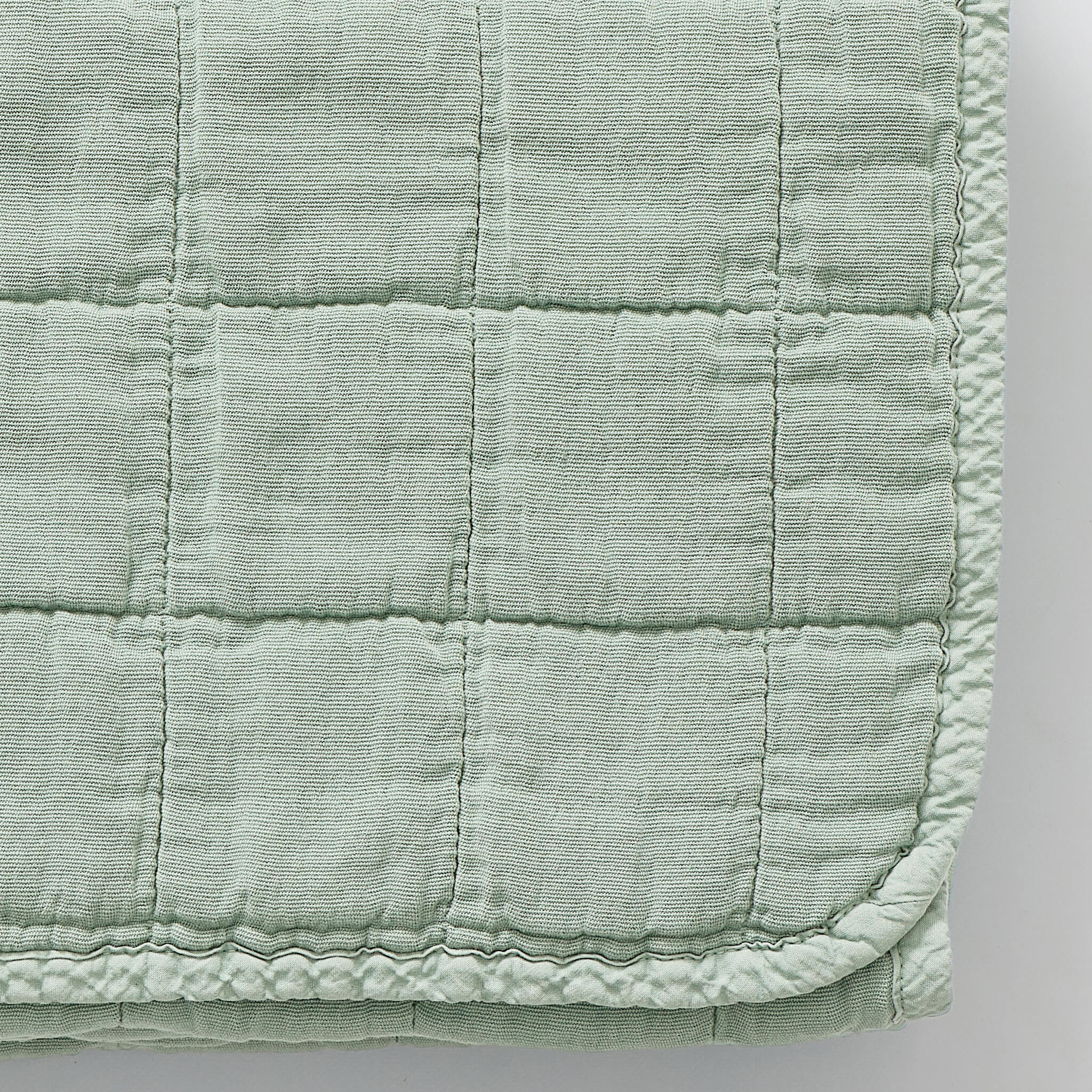 Square Quilted Gauze Blanket - Mint