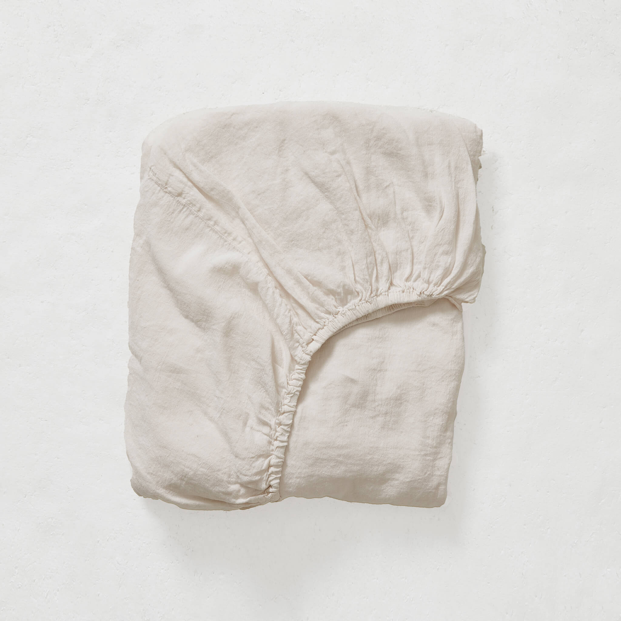 Washed Linen Cotton Fitted Sheet  - Putty