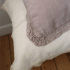 Washed Linen Cotton  Oxford Pillowcase with Lace Edge - Soft Shell