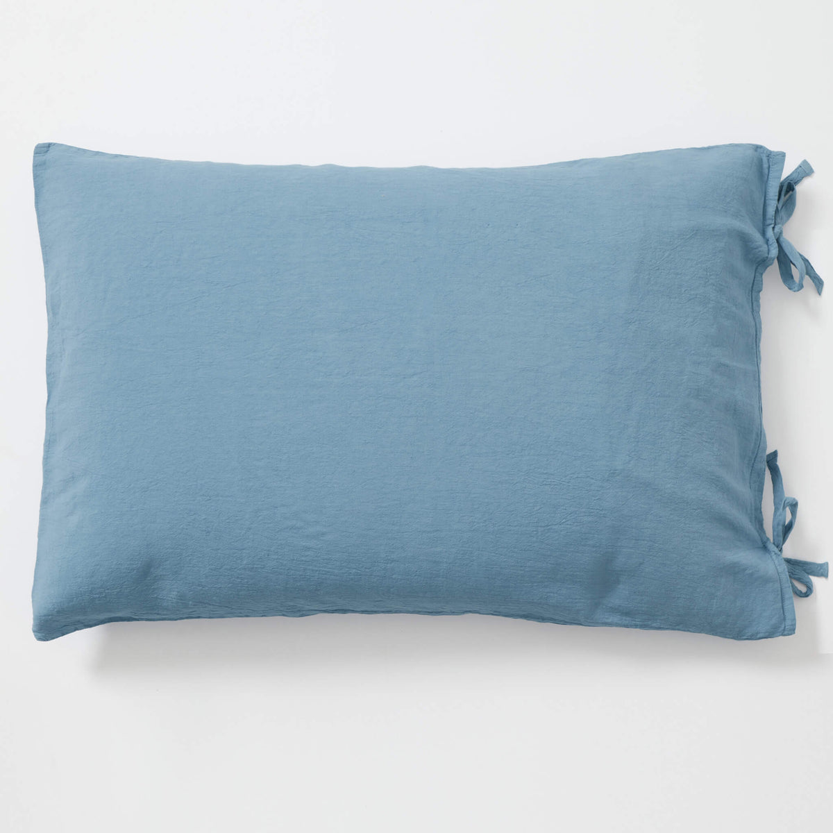 Washed Linen Cotton Pillowcase - Airforce Blue