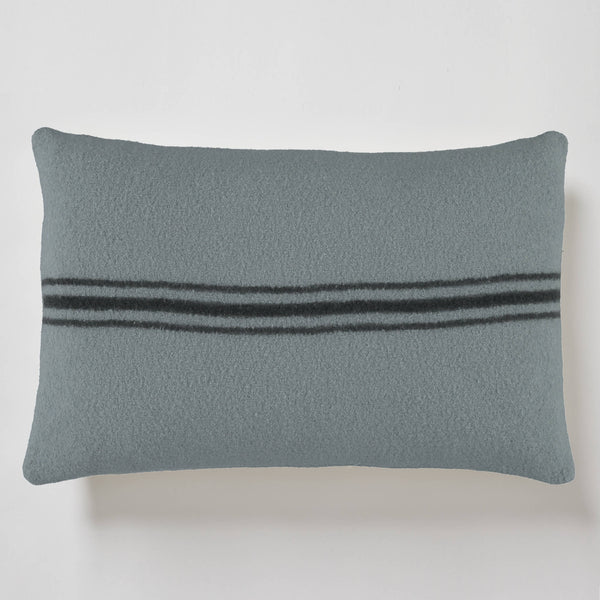 Stripe Wool Cushion Cover - Smoke Blue