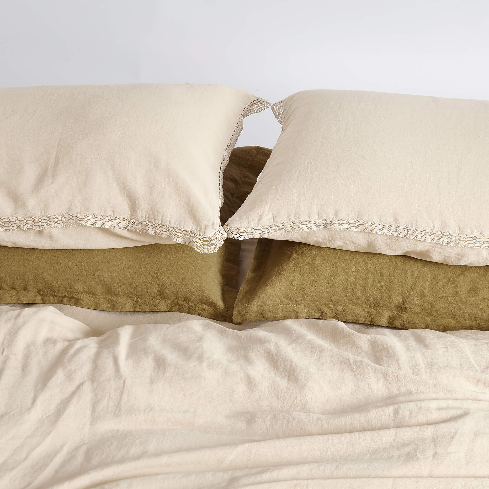 Washed Linen Cotton Oxford Pillowcase - Bronze