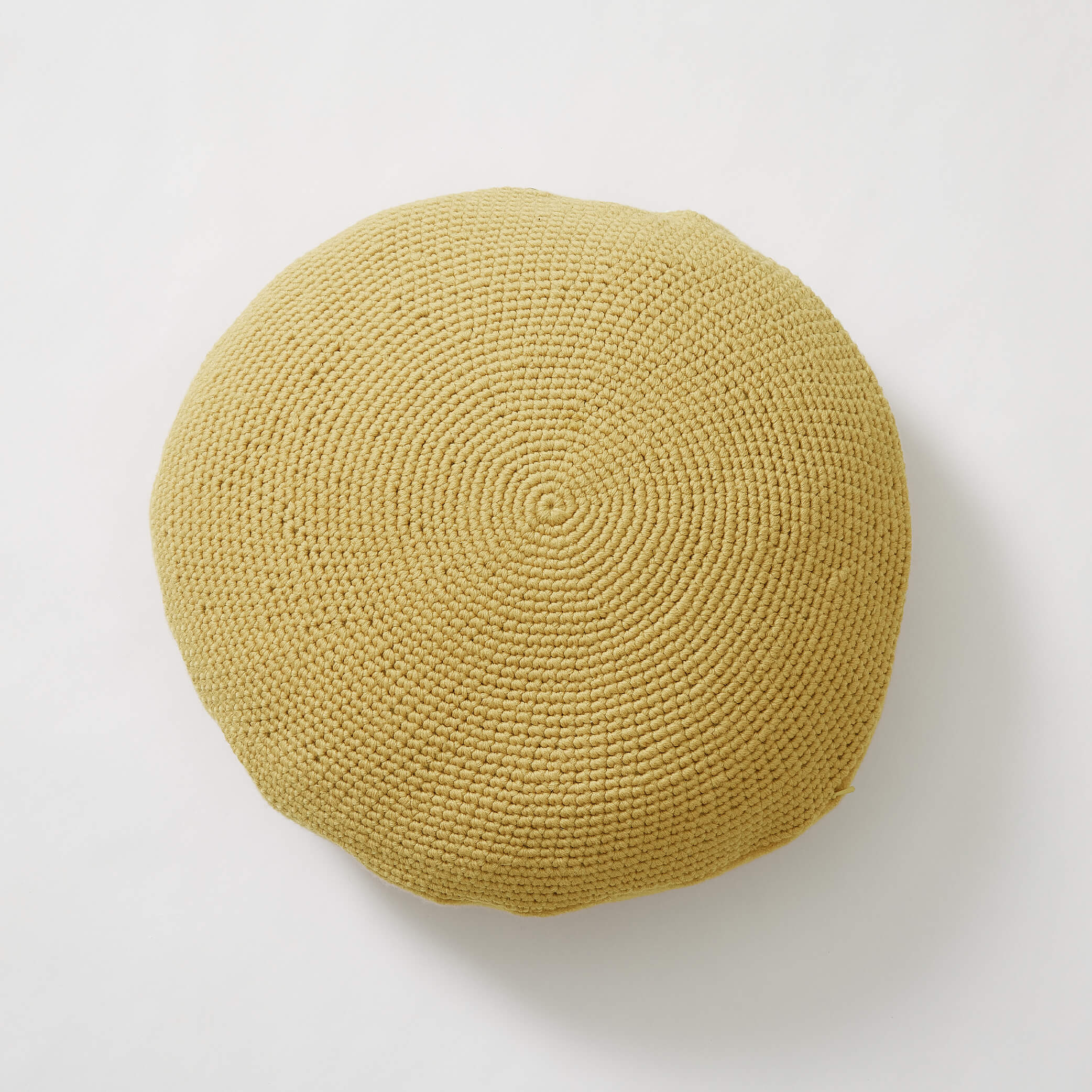 Crochet Circular  Wool Cushion - Camomile