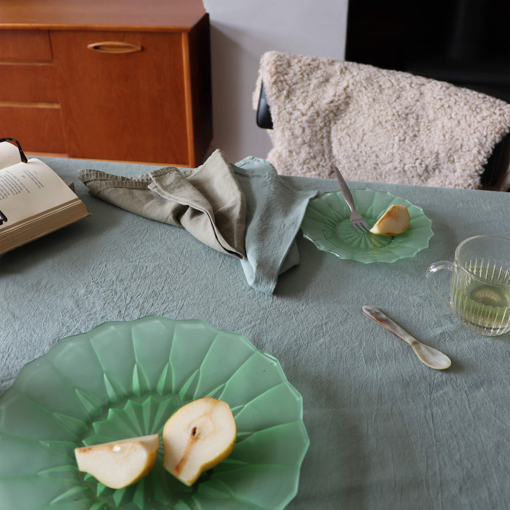 Washed Linen Cotton Napkin - Celedon Green