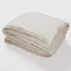 Washed Linen Cotton Duvet Cover with Lace Edge - Chalk