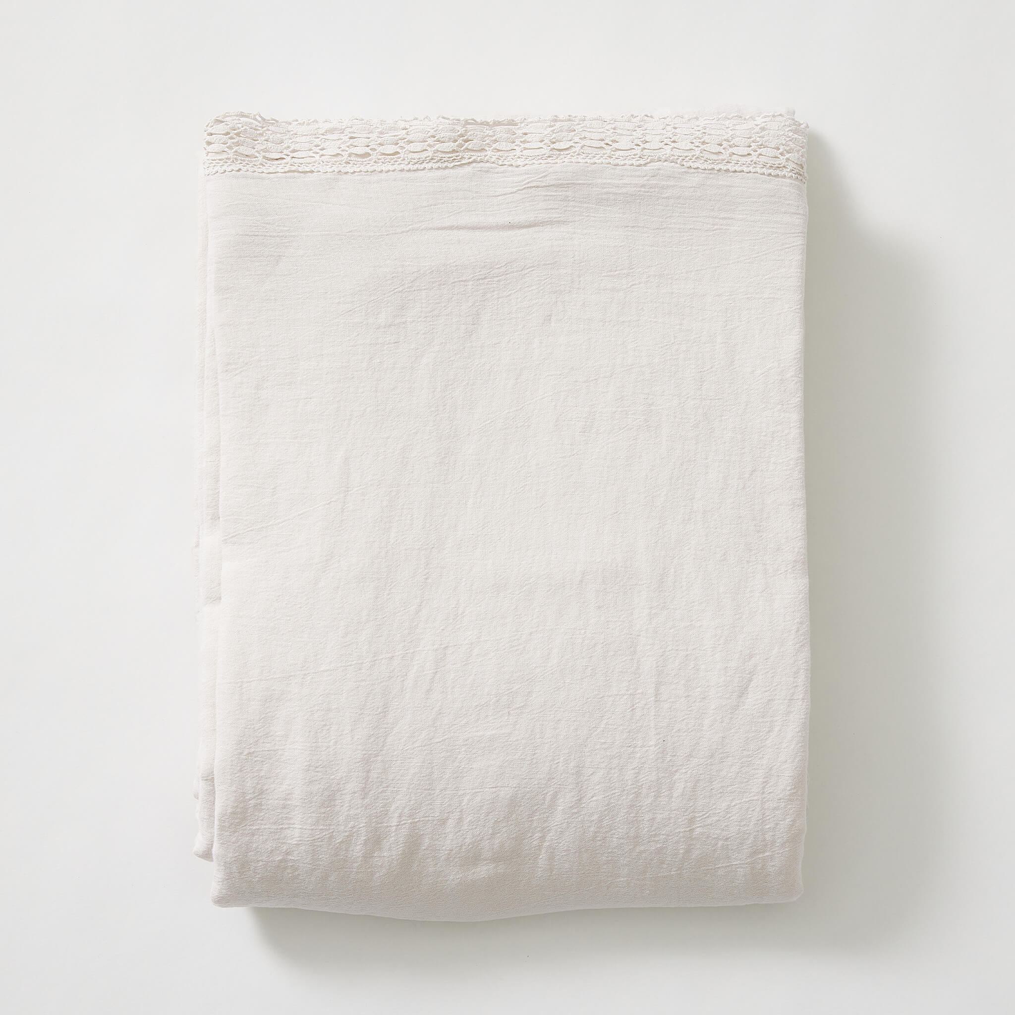 Chalk  Lace Top Flat Sheet