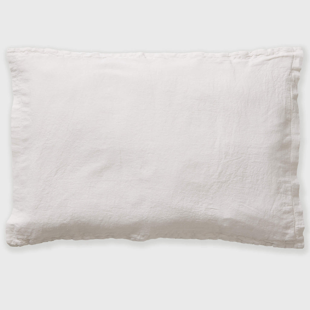 Washed Linen Cotton Oxford Pillowcase - Chalk