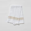 White Stripe Soft Waffle Cotton Hand Towels