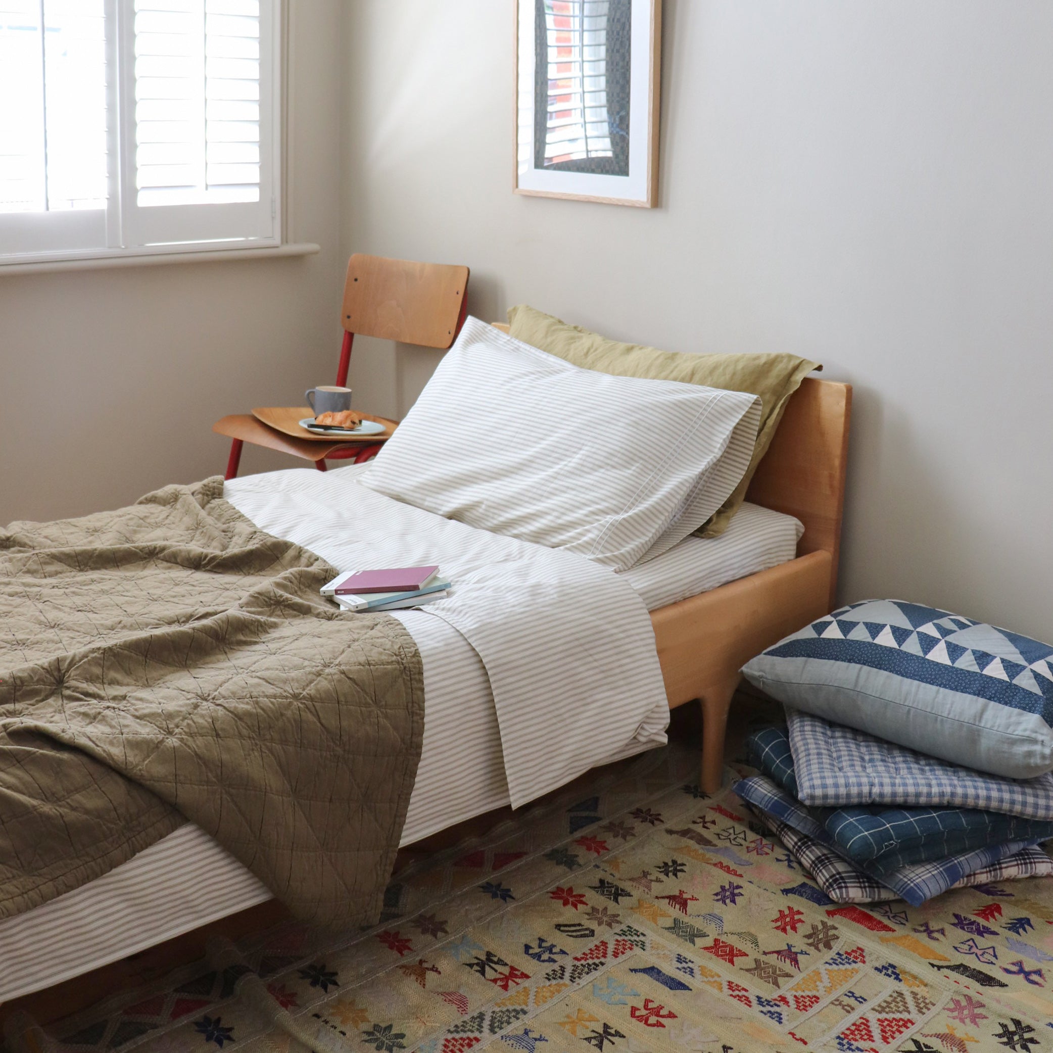 Ticking Stripe Ecru/French Grey Duvet Cover