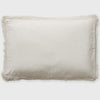 Washed Linen Cotton  Oxford Pillowcase with Lace Edge - Mineral