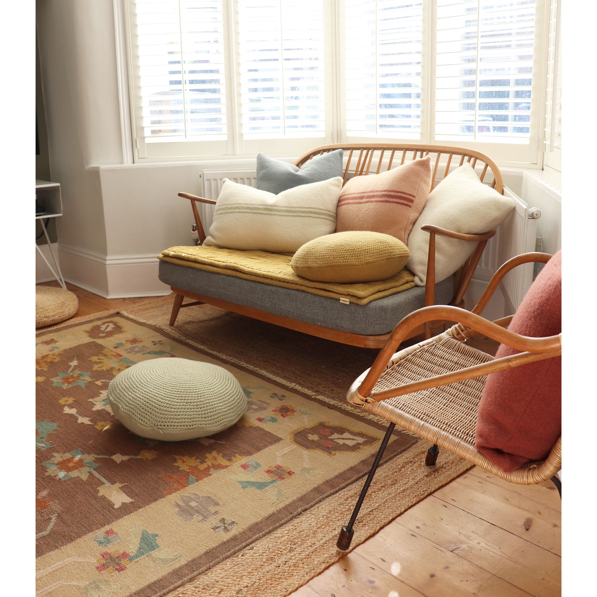 Stripe Wool Cushion Cover - Peach Blossom