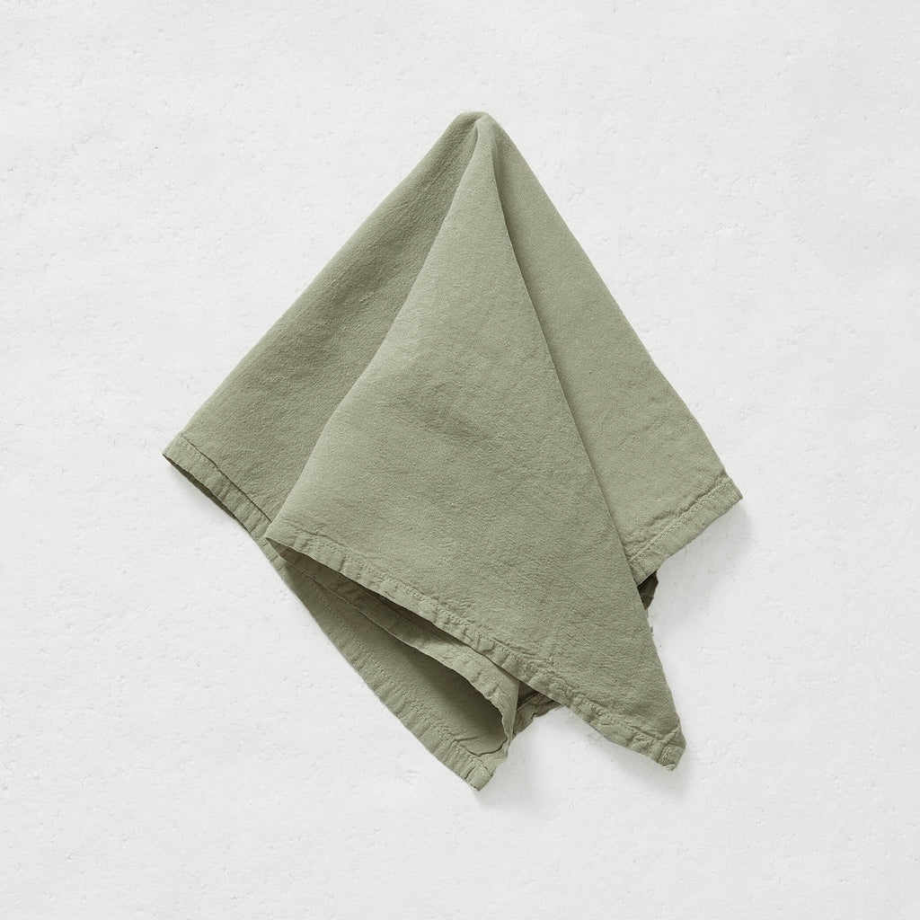 Washed Linen Cotton Napkin - Olive