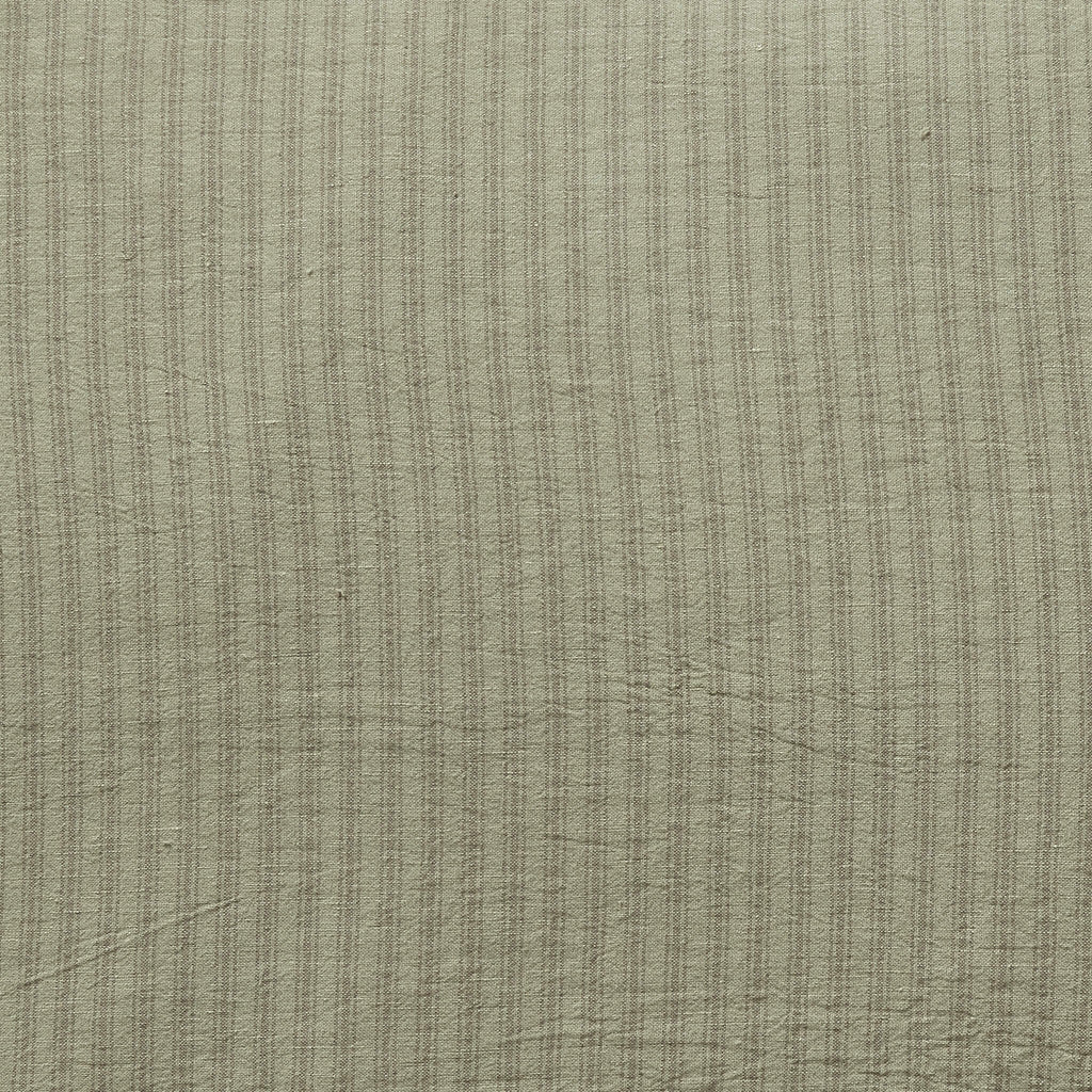 Washed Linen Cotton Ticking Stripe Duvet Cover - Olive