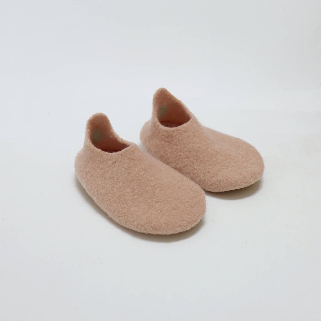 Kids Merino Wool Slippers - Peach Blossom