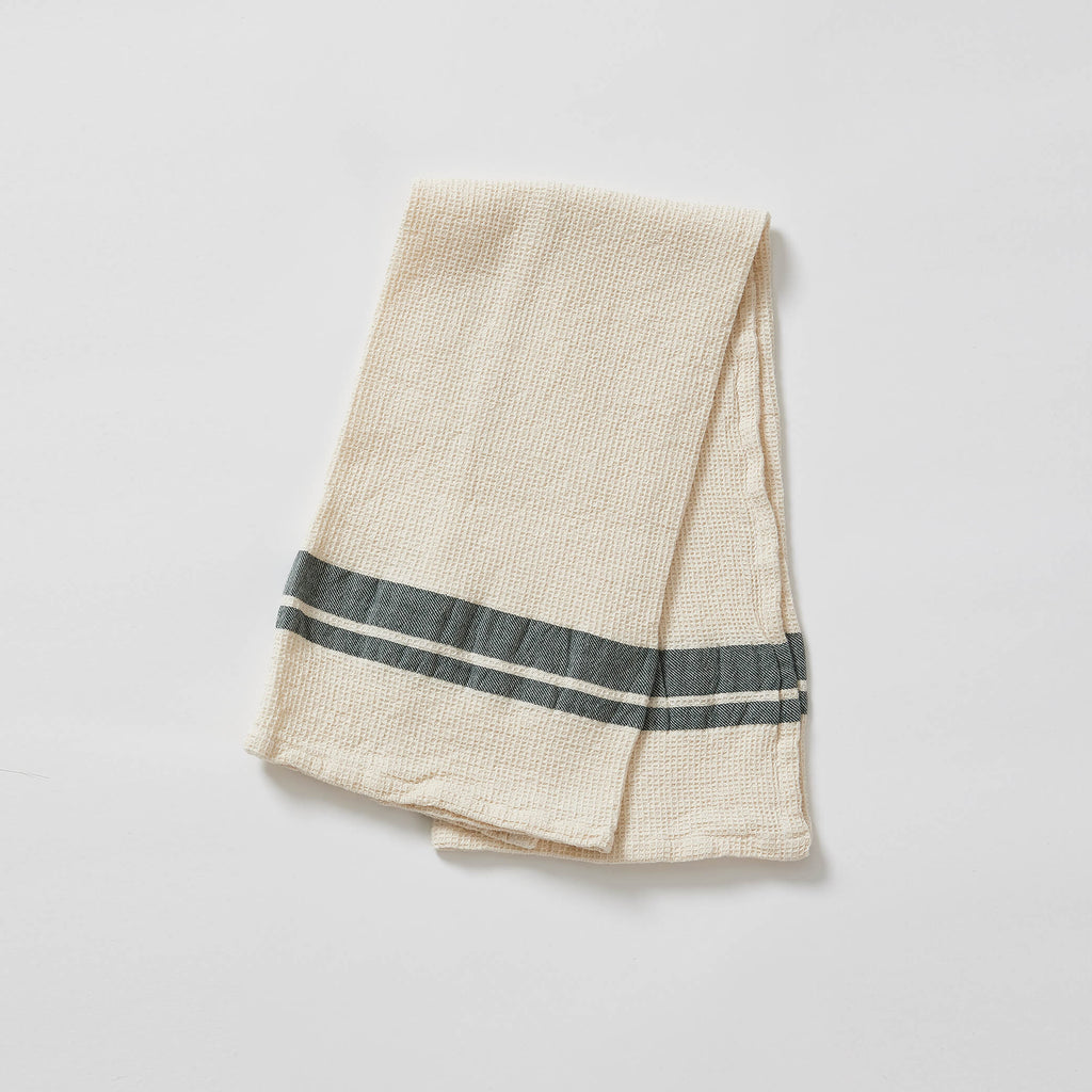 Ecru Stripe Soft Waffle Cotton Hand Towel