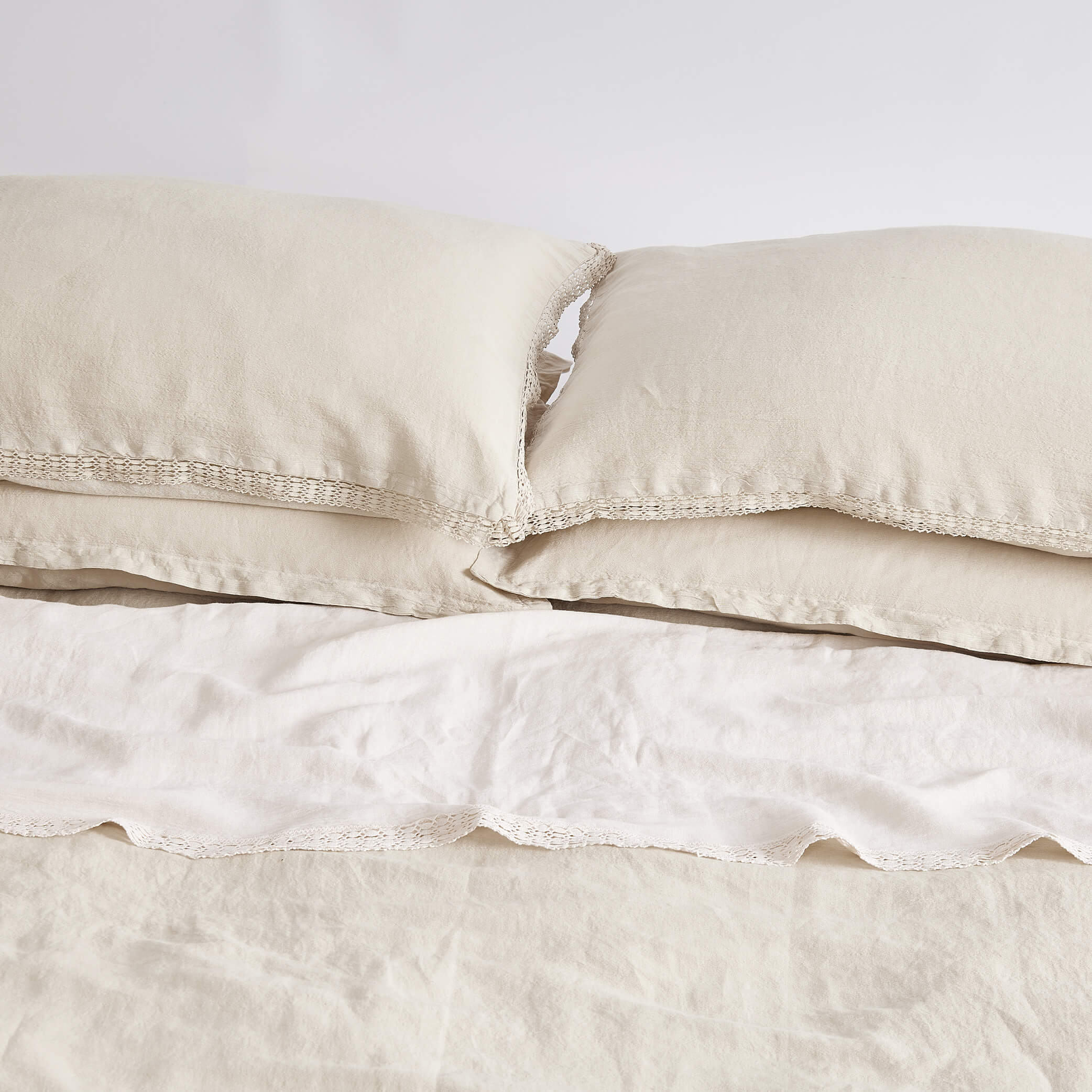 Chalk  Lace Top Flat Sheet