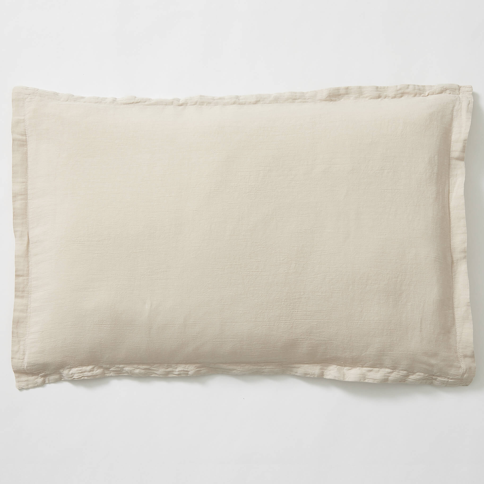 Washed Linen Cotton Oxford Pillowcase - Putty