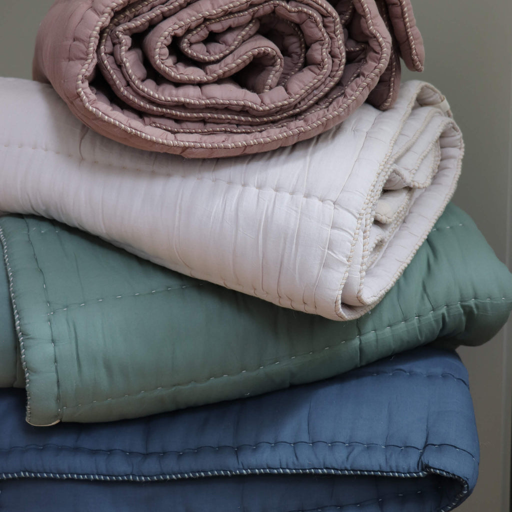 SECONDS Hand Quilted blanket - China Clay