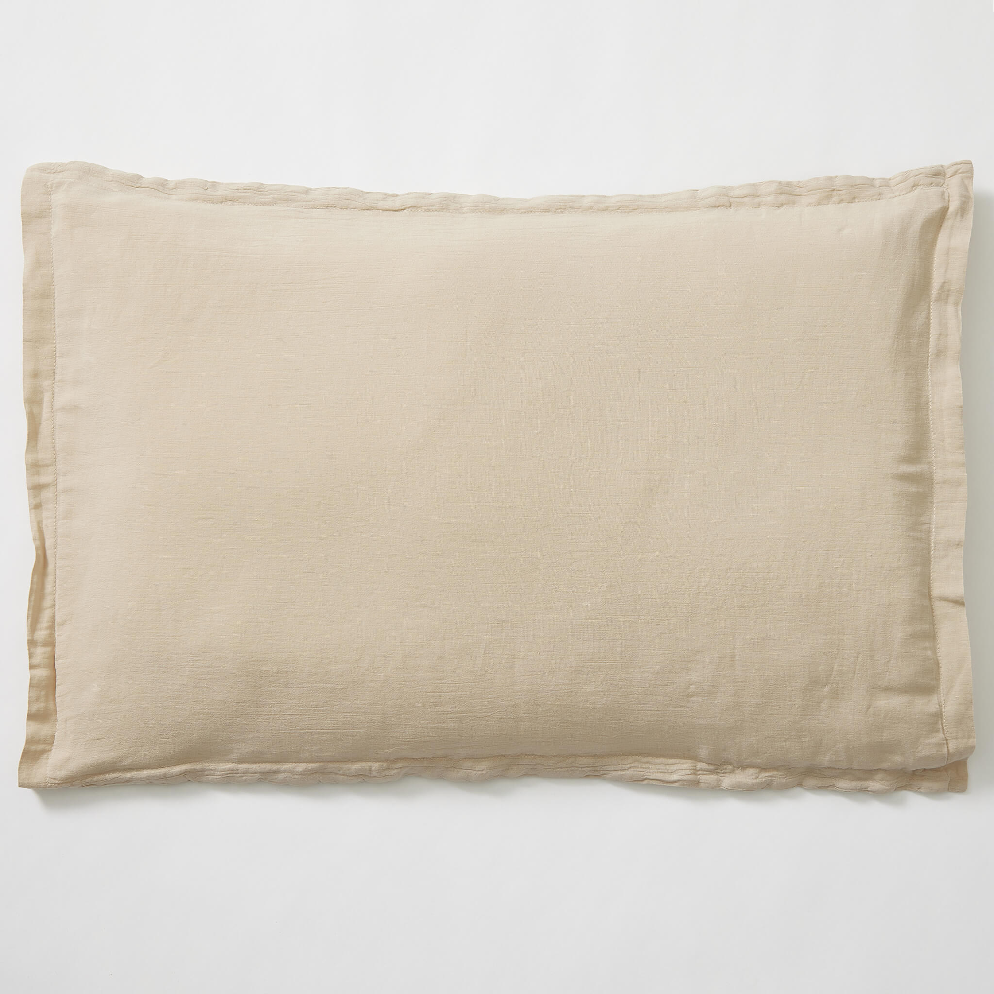 Washed Linen Cotton Oxford Pillowcase - Sandstone