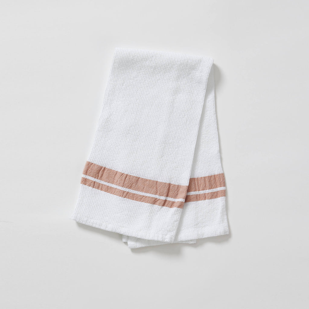 White Stripe Soft Waffle Cotton Hand Towel