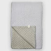 SECONDS Kantha Cross Stitch Blanket - French Grey/Skylight