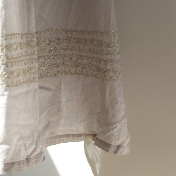 Hand Embroidered Voile Dress in Skylight