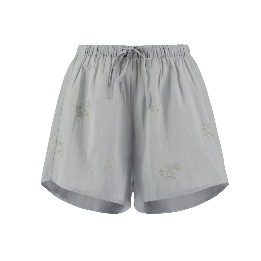 Hand Embroidered Cotton Voile Shorts