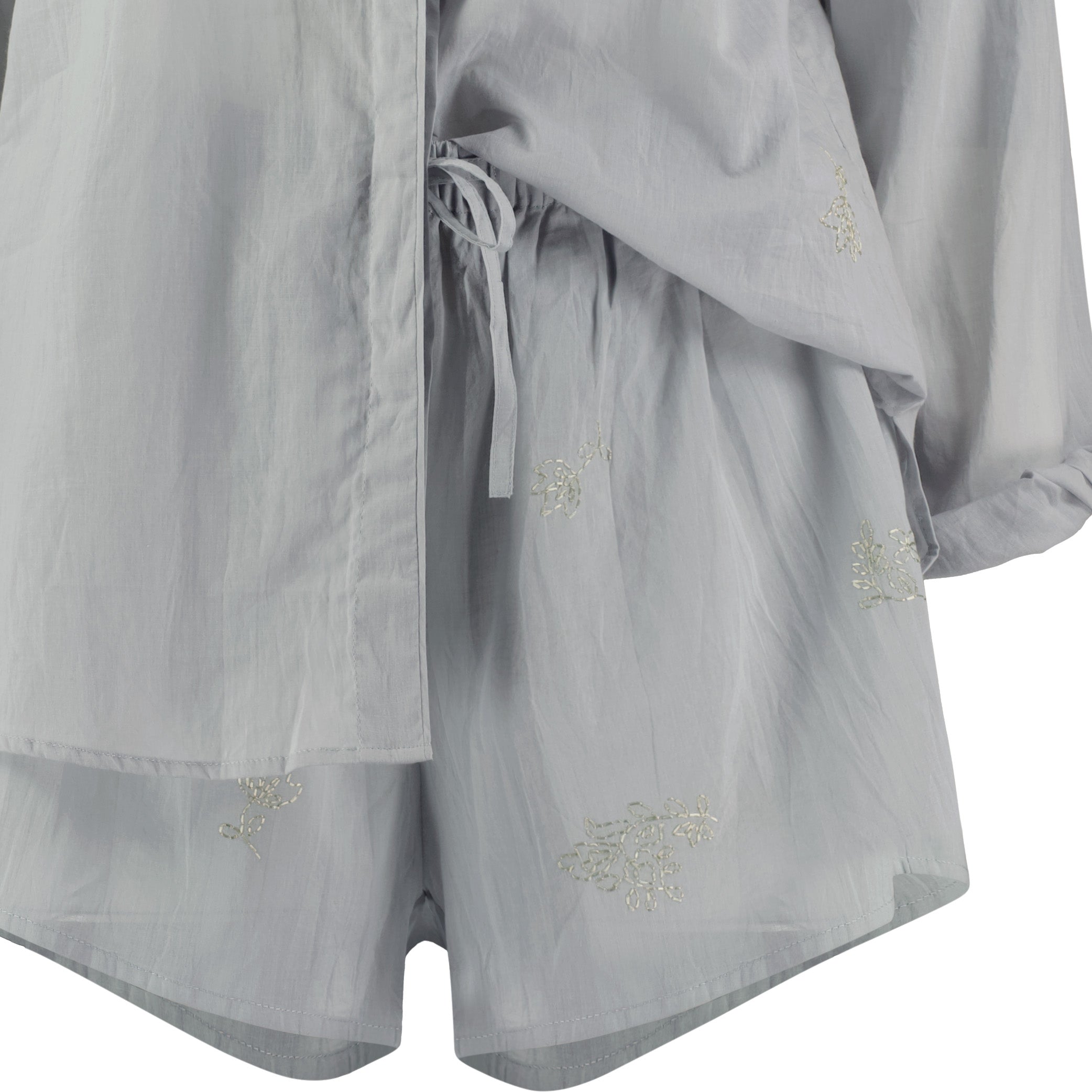 Hand Embroidered Cotton Voile Shorts