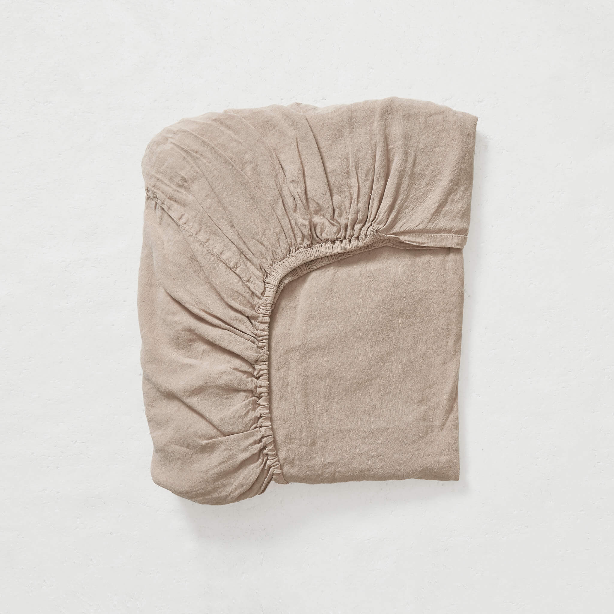 Washed Linen Cotton Fitted Sheet  - Soft Rose