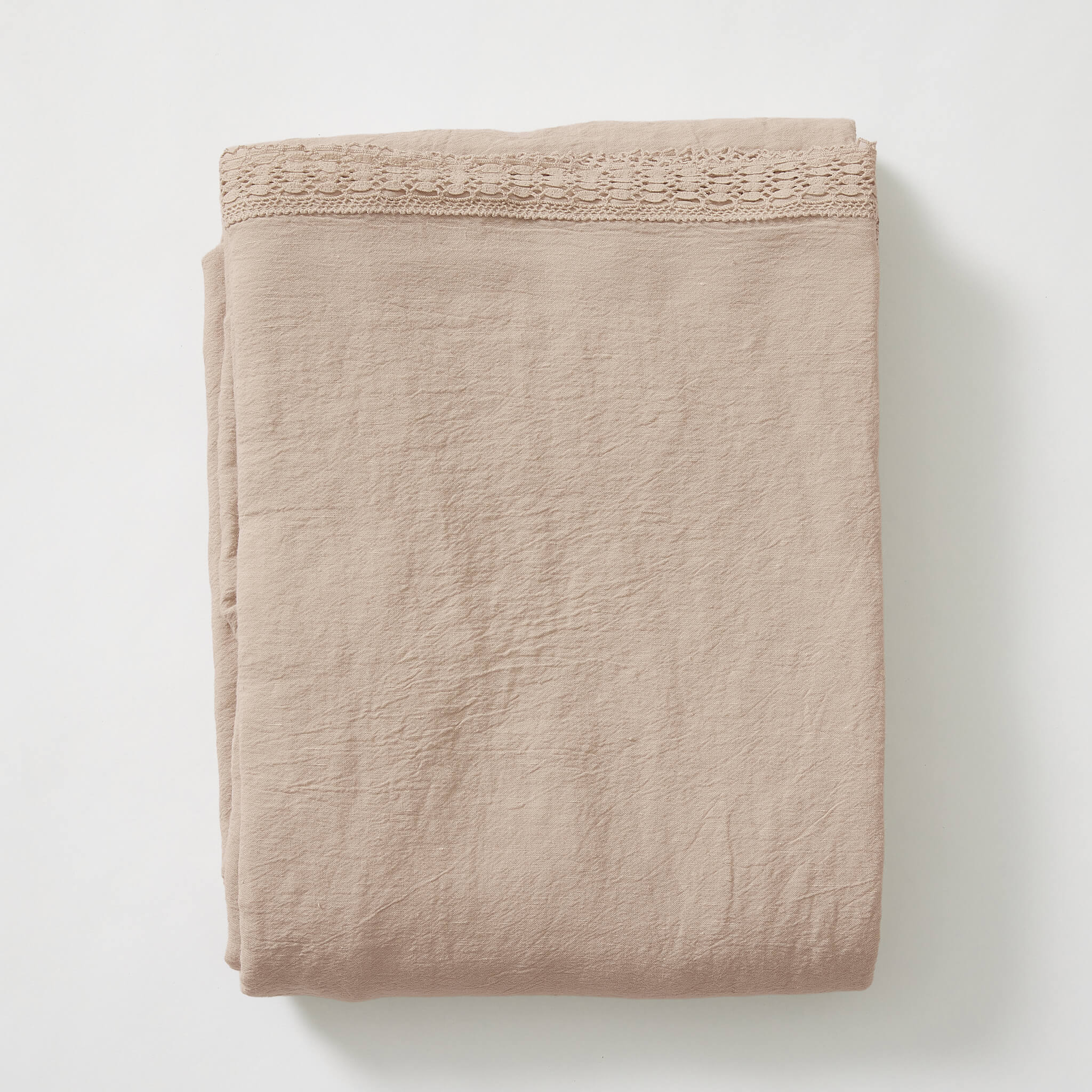 Soft Rose Lace Top Flat Sheet