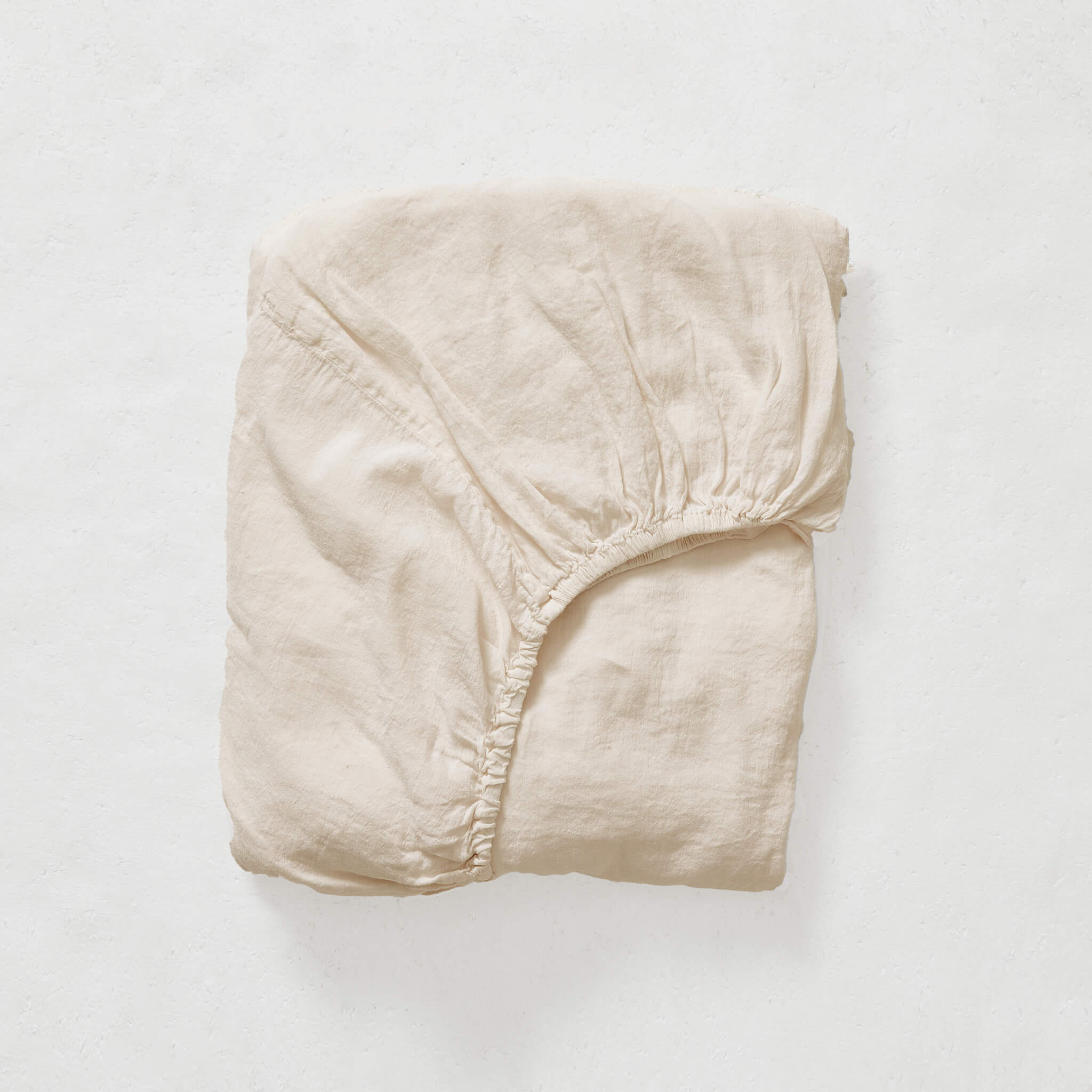 Washed Linen Cotton Fitted Sheet  - Soft Shell
