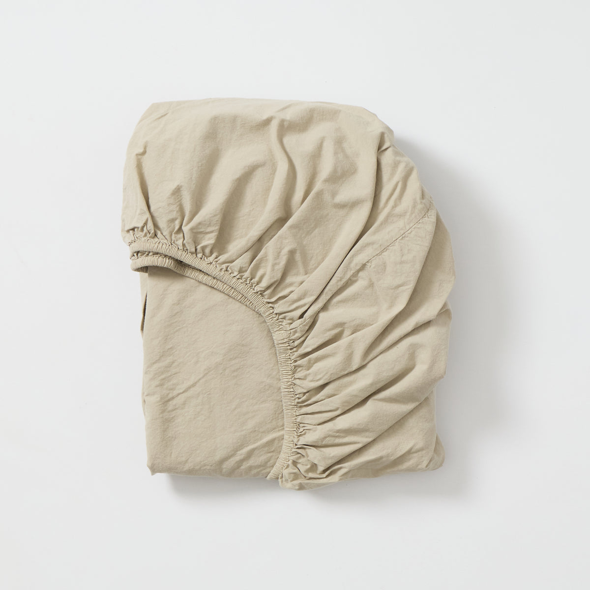 Taupe Cotton Percale Fitted Sheet