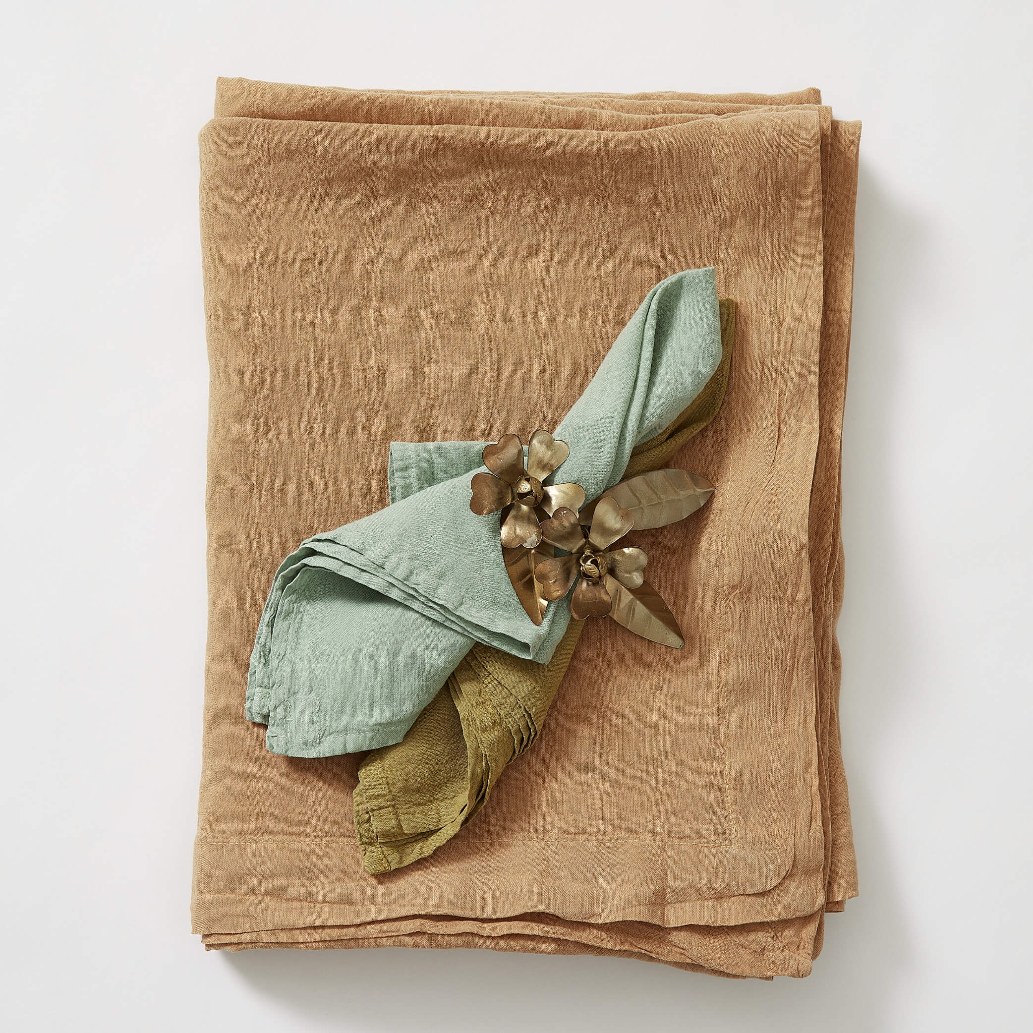 Washed Linen Cotton Tablecloth - Soft Terracotta