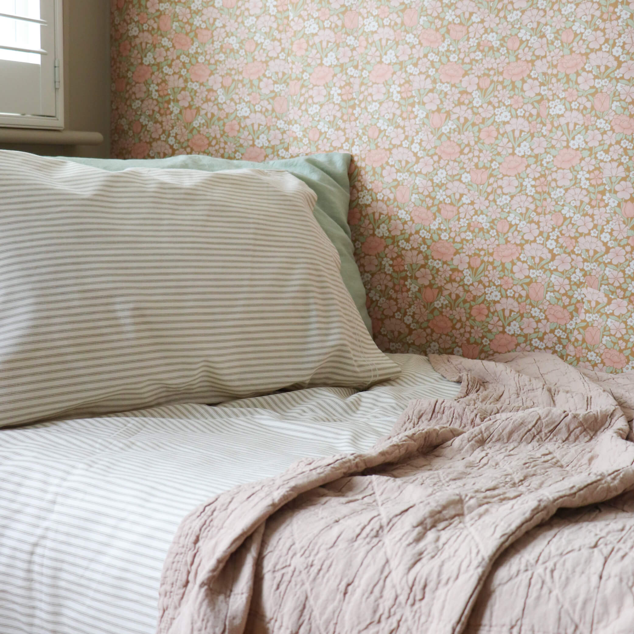 Ticking Stripe Ecru/French Grey Duvet Cover