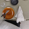 Washed Linen Cotton Ticking Stripe Tablecloth  - Olive