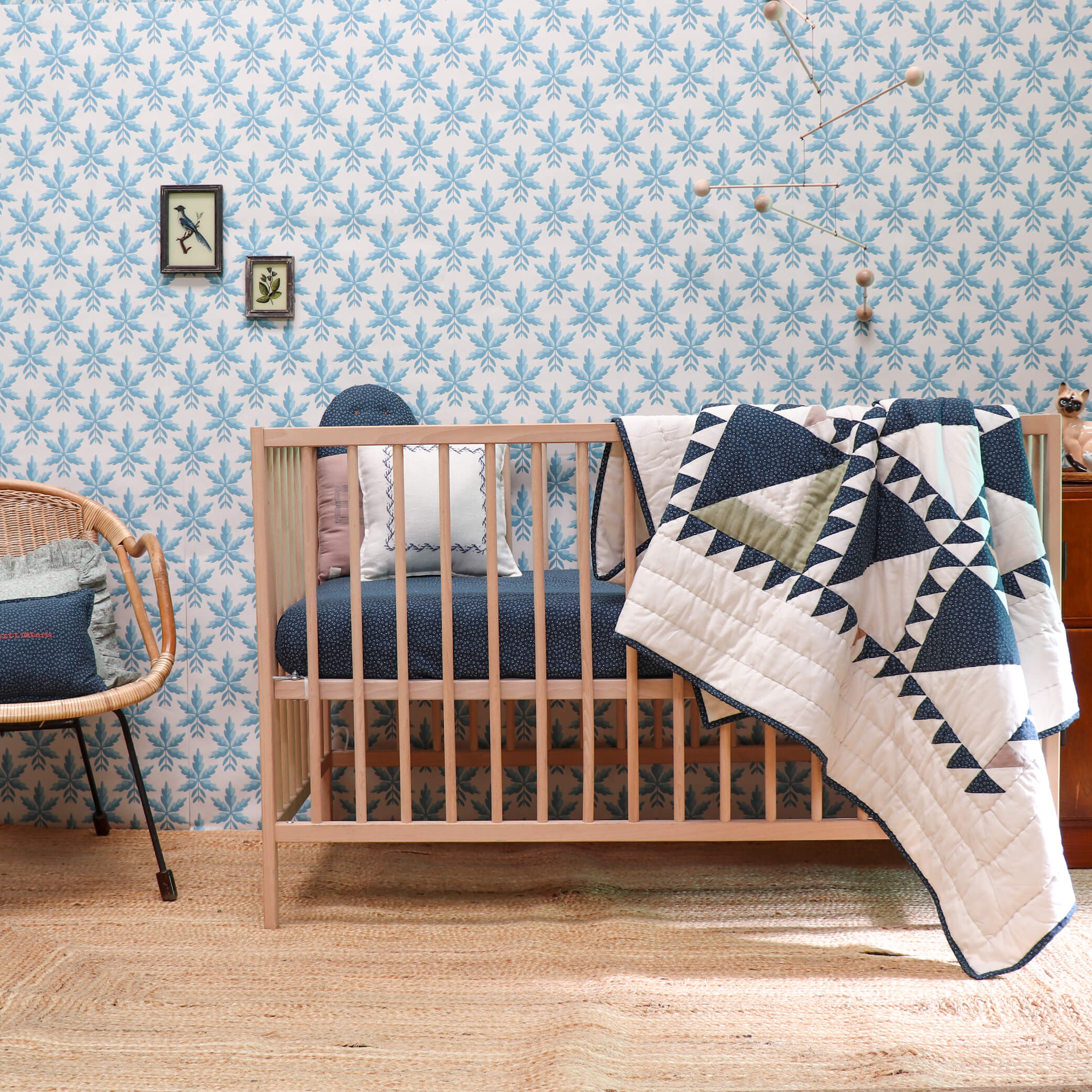Indigo Dot Fitted Sheet