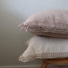 Washed Linen Cotton  Oxford Pillowcase with Lace Edge - Soft Shell