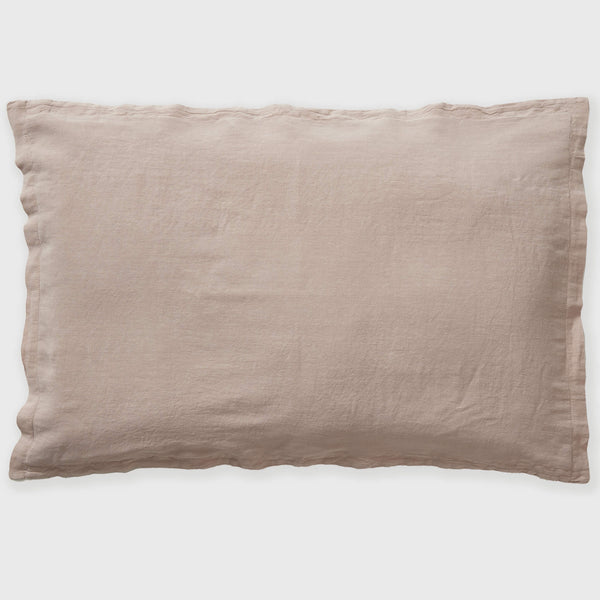 Washed Linen Cotton Oxford Pillowcase - Vintage Rose