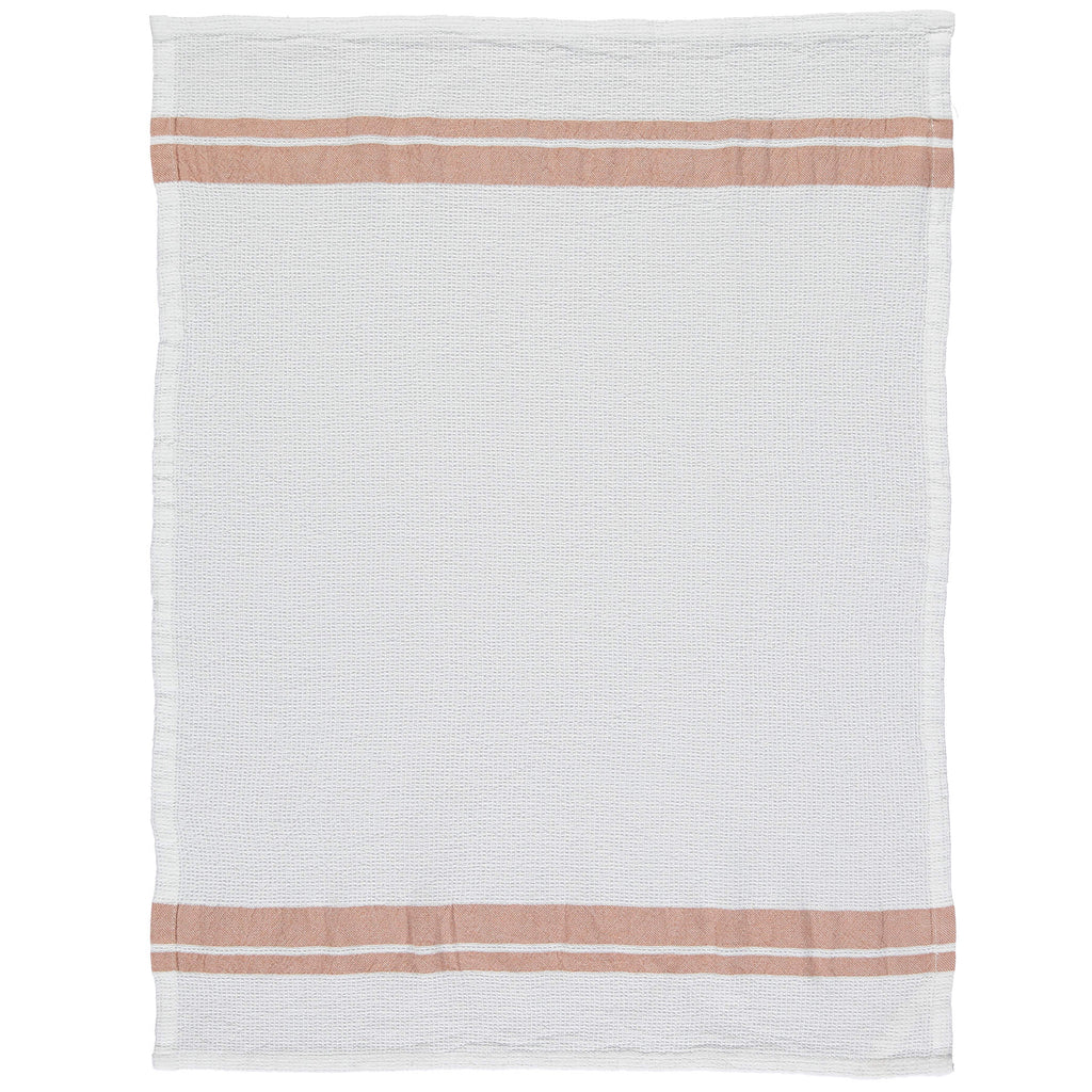 White Stripe Soft Waffle Cotton Hand Towels
