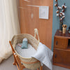 double check blue moses mattress cover and palm leaf moses basket