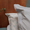 Pin Tuck Embroidered Pillowcase - Feather Grey