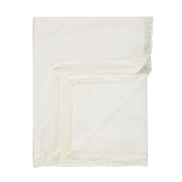 Organic Cotton Percale Lace Ivory Duvet Cover