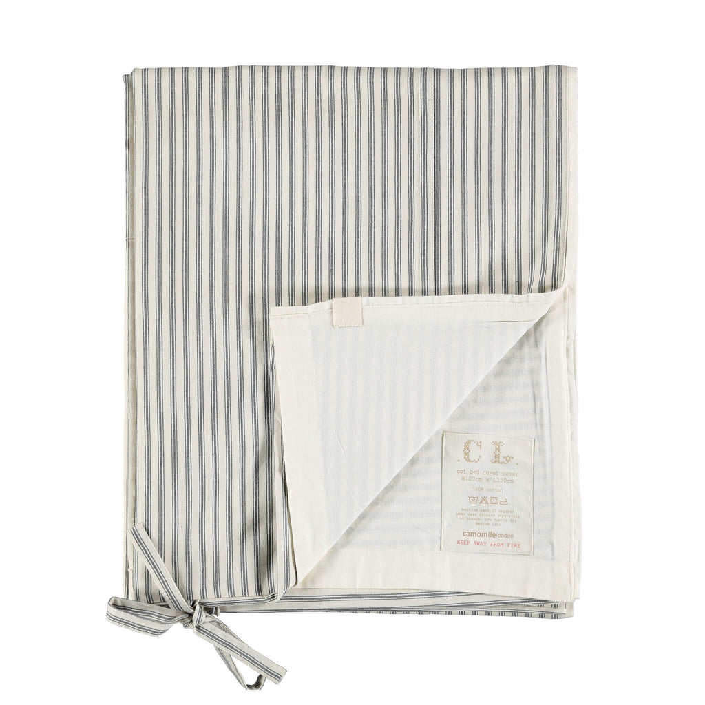 Charcoal Ticking Stripe Duvet Cover