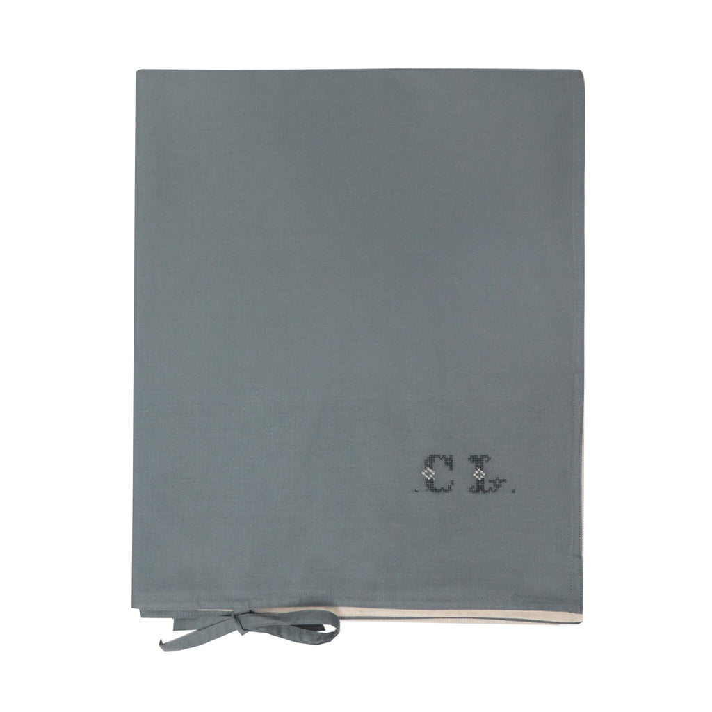Organic Cotton Reversible Duvet Cover - Blue grey/Stone