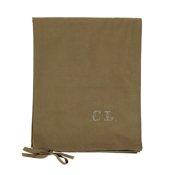 Organic Cotton Reversible Duvet Cover - Olive/Grey