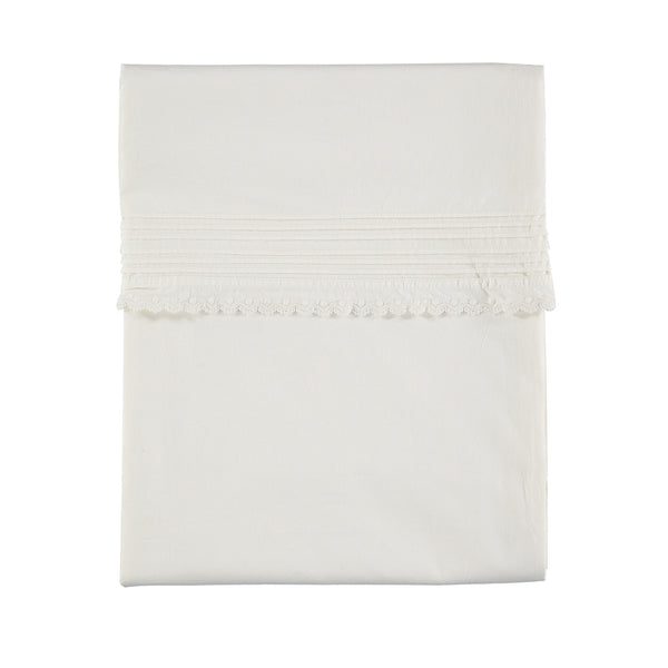 Pin Tuck Embroidered Duvet Cover - Chalk