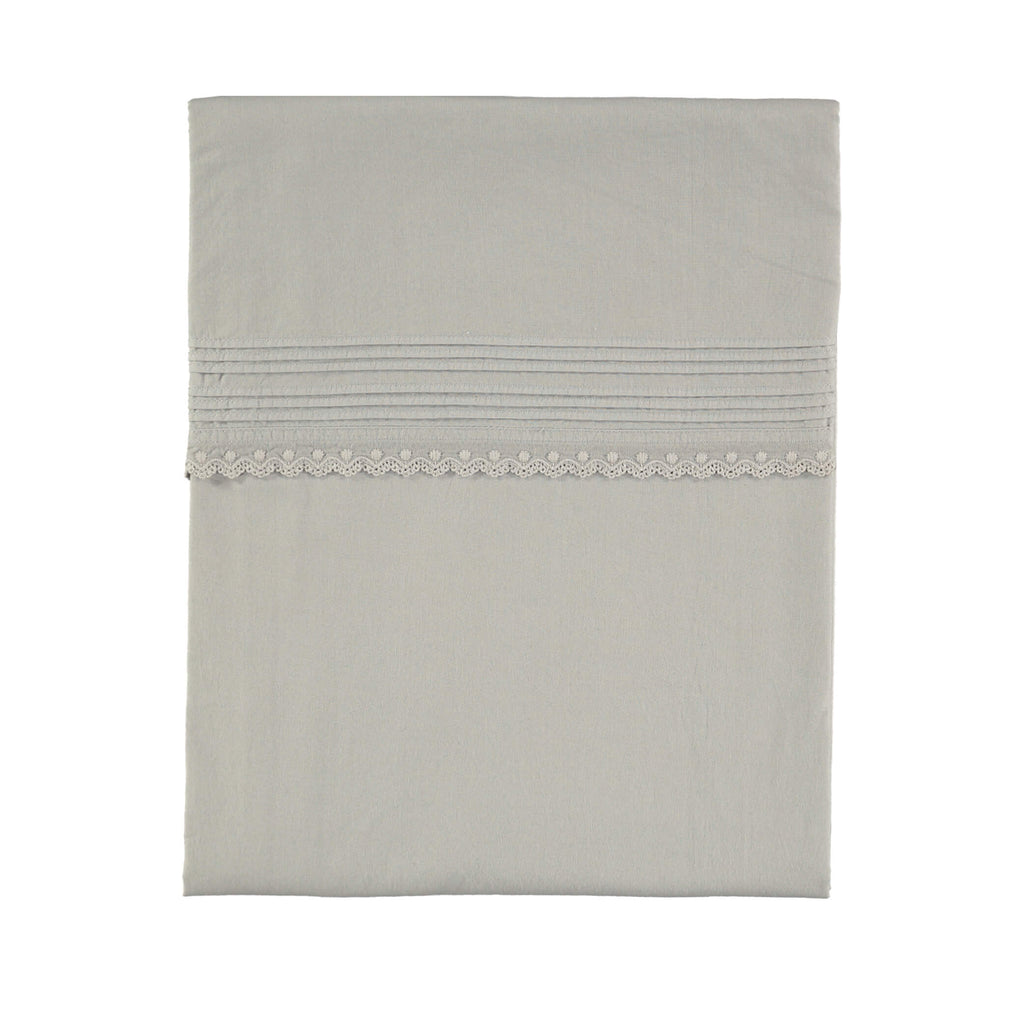 Pin Tuck Embroidered Duvet Cover - Feather Grey