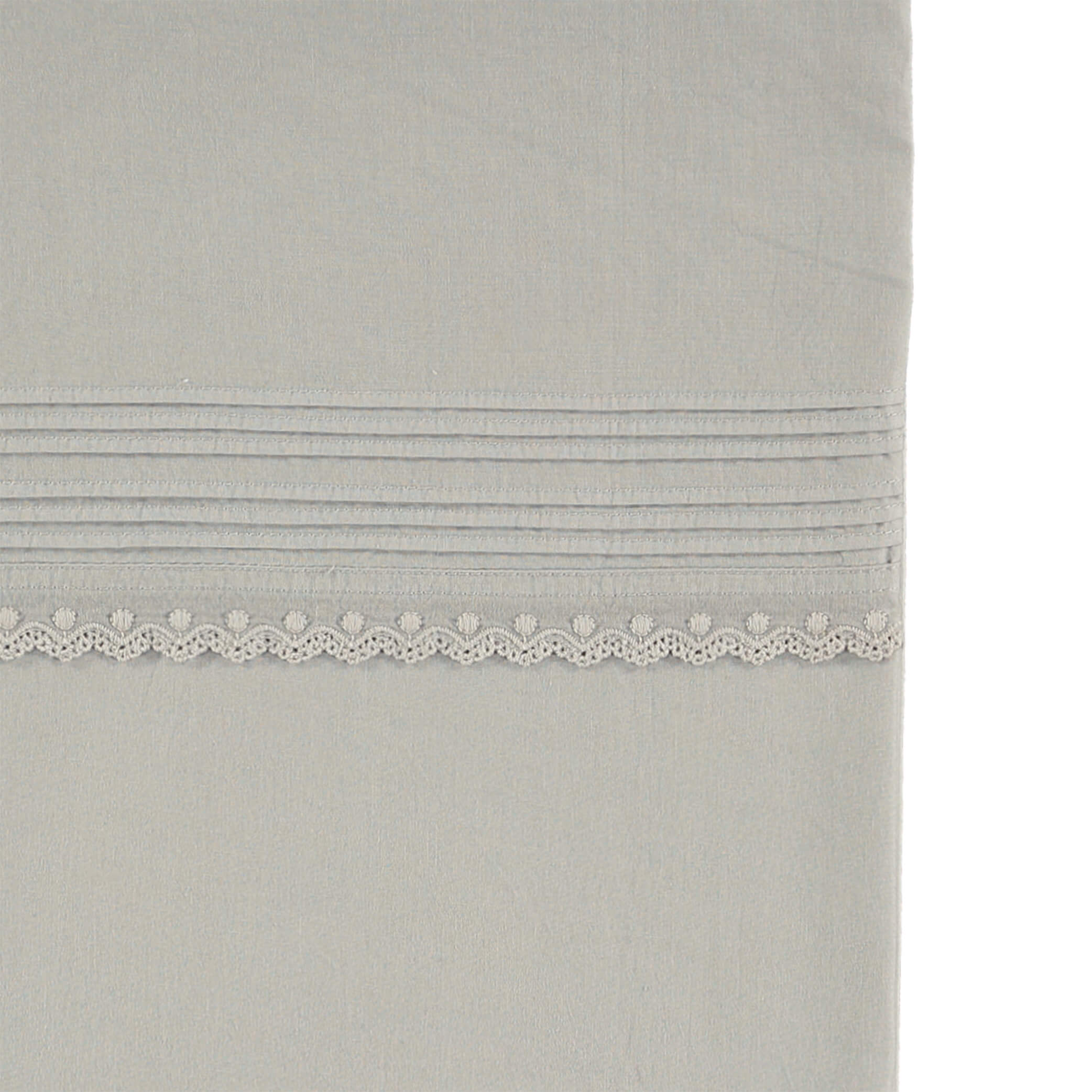 Pin Tuck Embroidered Duvet Cover - Feather Grey